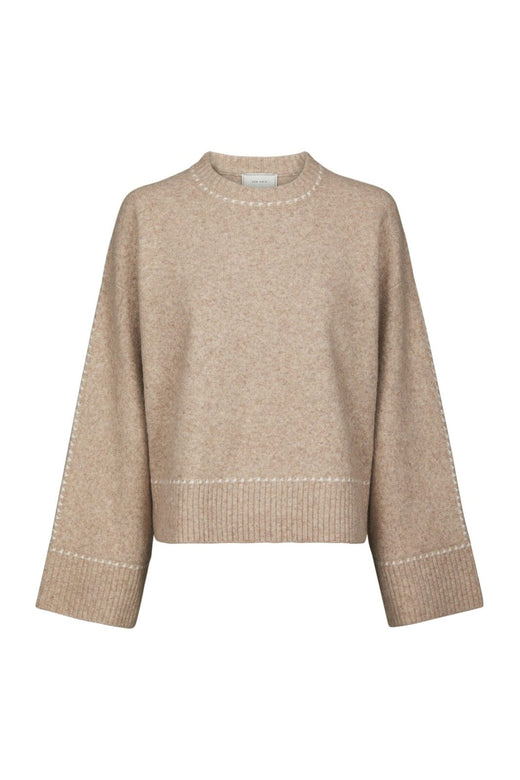 Neo Noir - Roeme Knit Stitch Blouse 164818 - 976 - Beige Melange