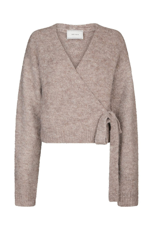 Neo Noir - Ronia Fluffy Wrap Knit Cardigan 166619 - 976 - Beige Melange