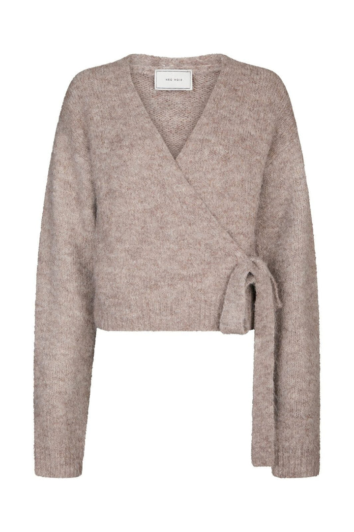 Neo Noir - Ronia Fluffy Wrap Knit Cardigan 166619 - 976 - Beige Melange