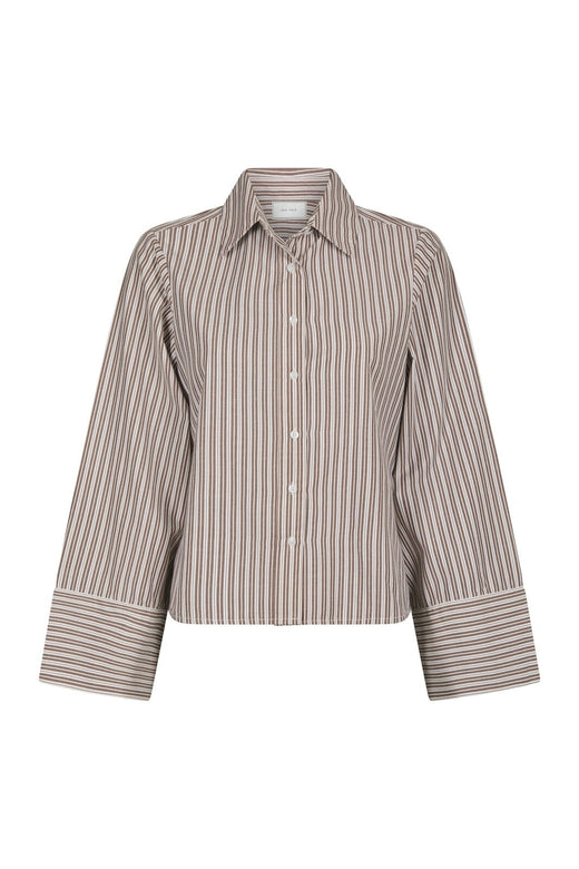 Neo Noir - Rosa Double Mix Stripe Shirt 170949 - 306 - Dusty Brown