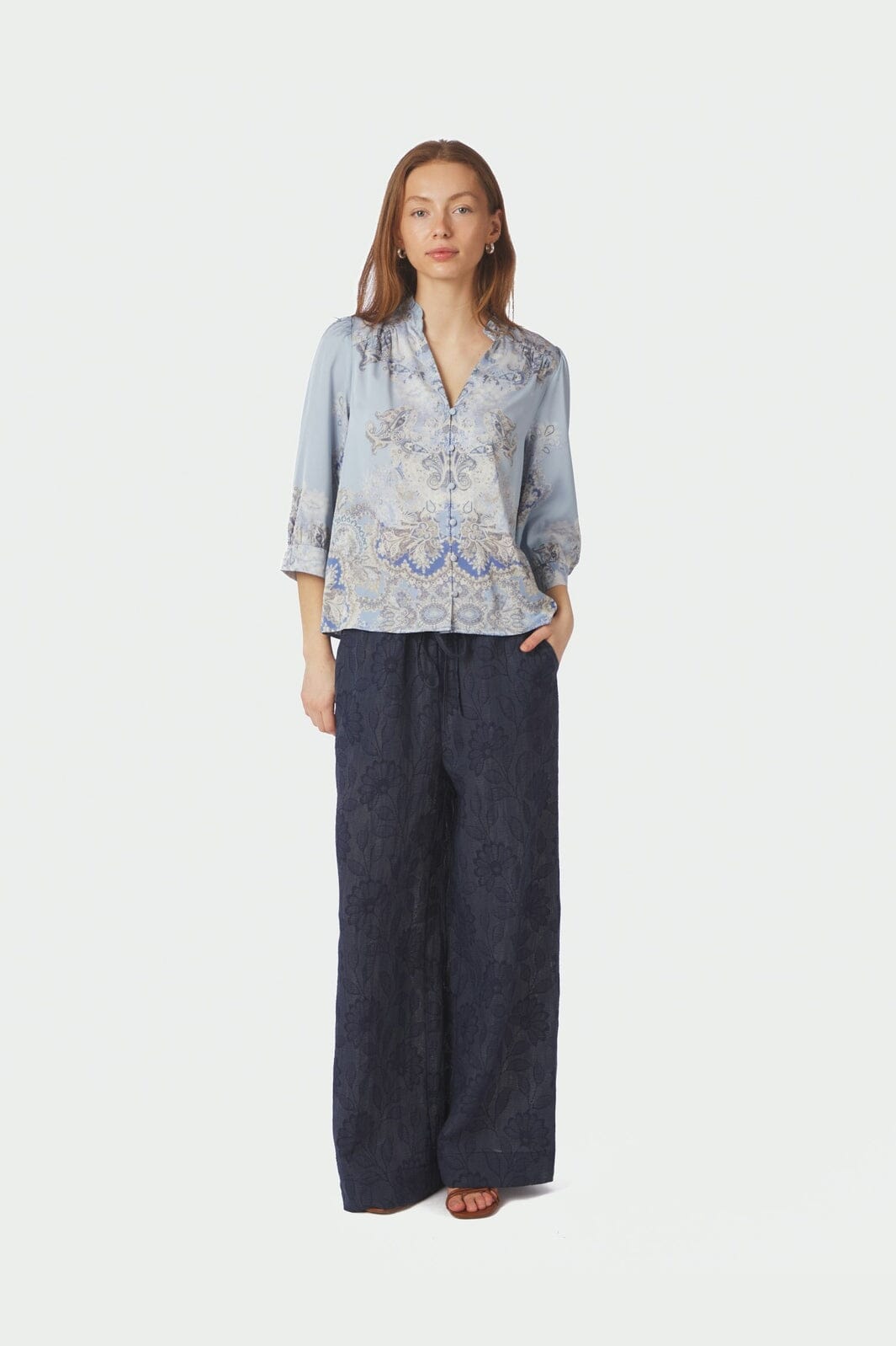 Neo Noir - Roselle Artist Paisley Blouse 165558 - 145 - Light Blue