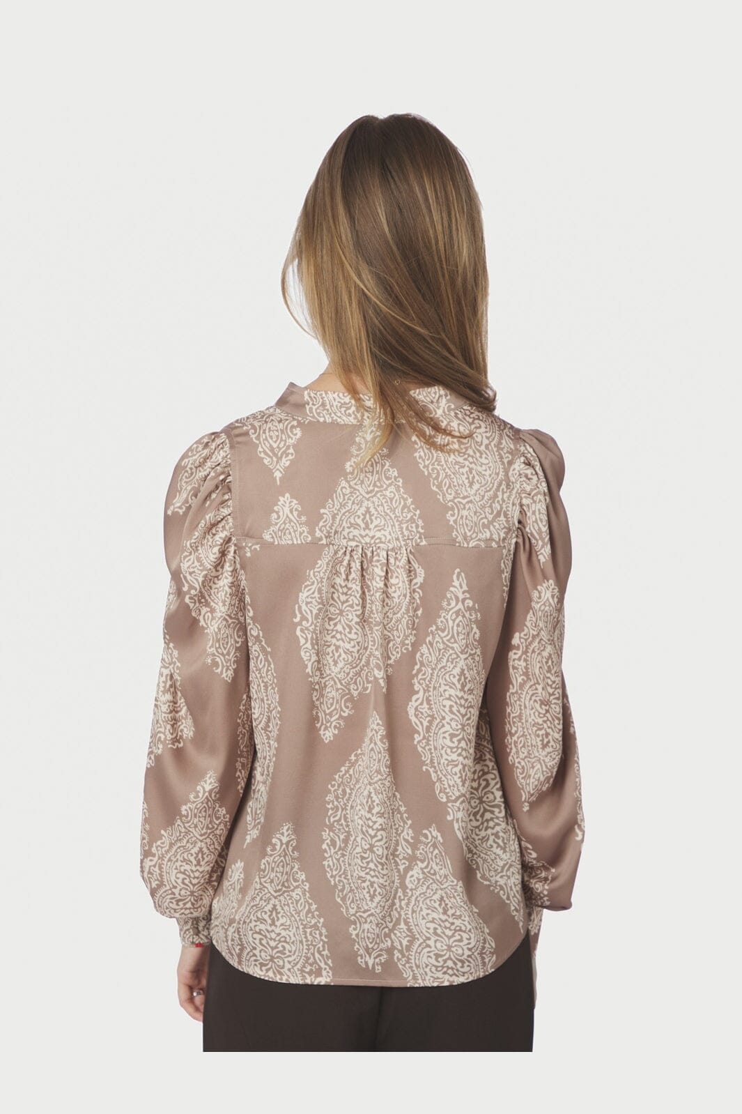 Neo Noir - Rosslyn Paisley Drop Blouse 163976 - 811 - Dark Taupe
