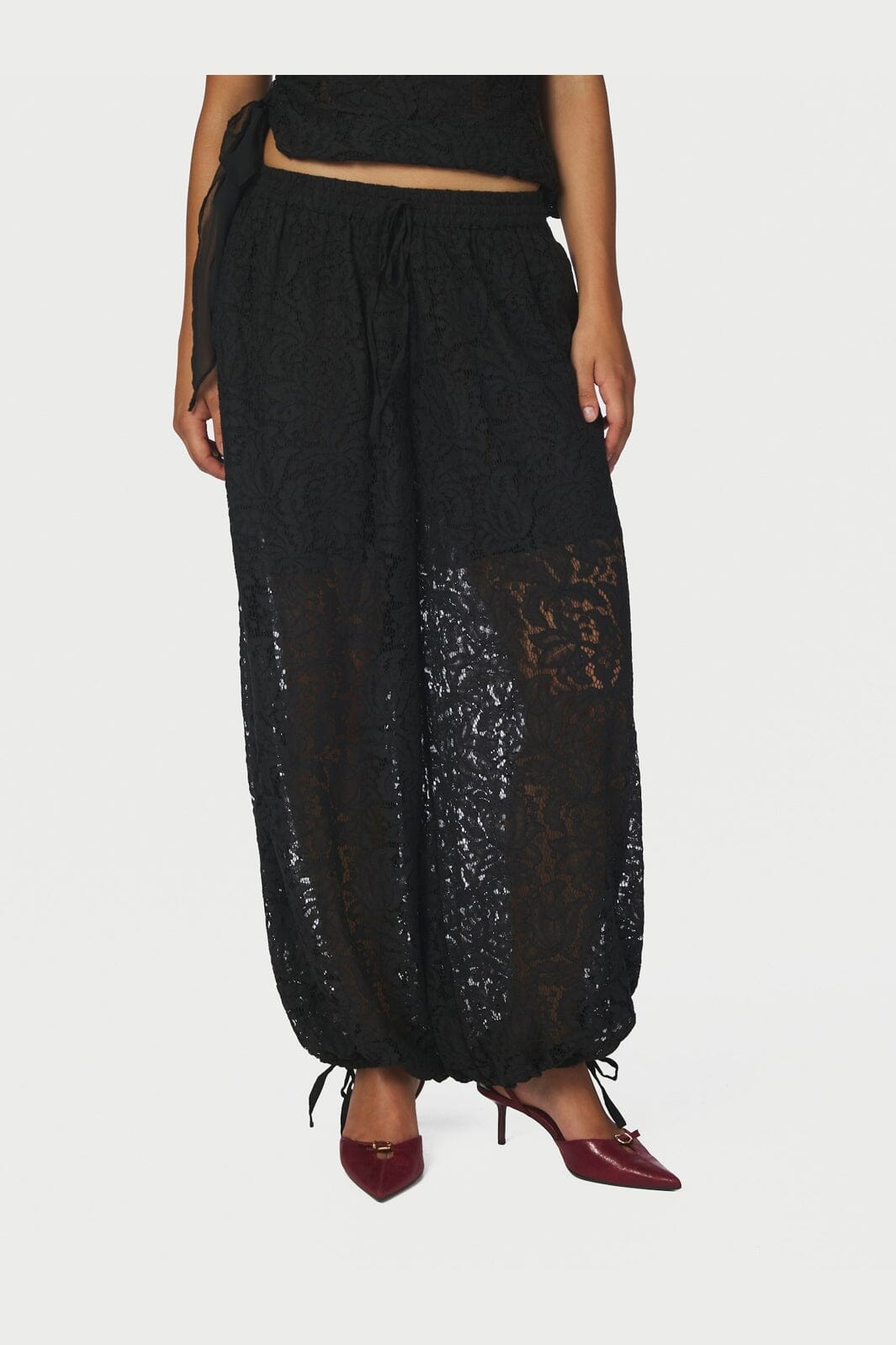 Neo Noir - Roxane Lace Balloon Pants 171670 - 100 - Black