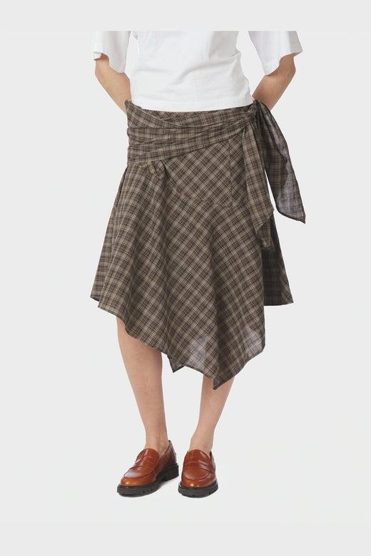 Neo Noir - Sabella Check Skirt 169596 - 980 - Brown Check