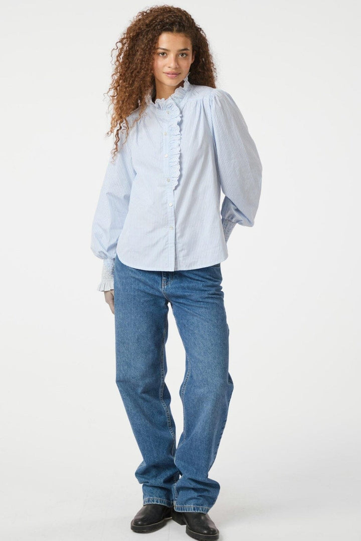 Neo Noir - Salma Stripe Blouse 163429 - 145 - Light Blue