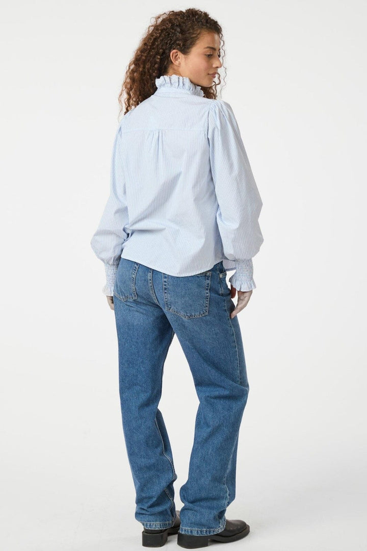 Neo Noir - Salma Stripe Blouse 163429 - 145 - Light Blue
