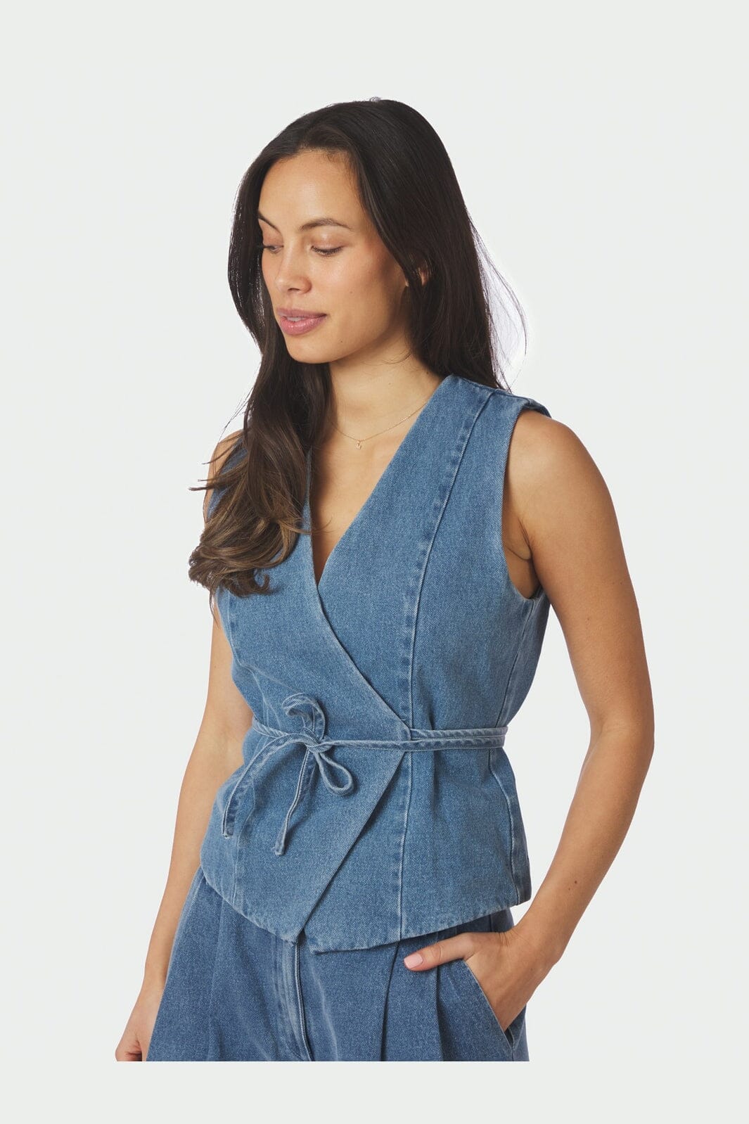 Neo Noir - Samara Denim Waistcoat 168983 - 140 - Blue