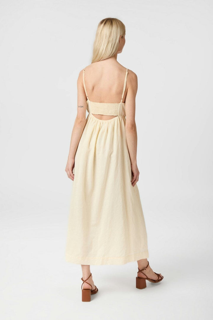 Neo Noir - Savani Long Linen Dress 165480 - 191 - Light Yellow