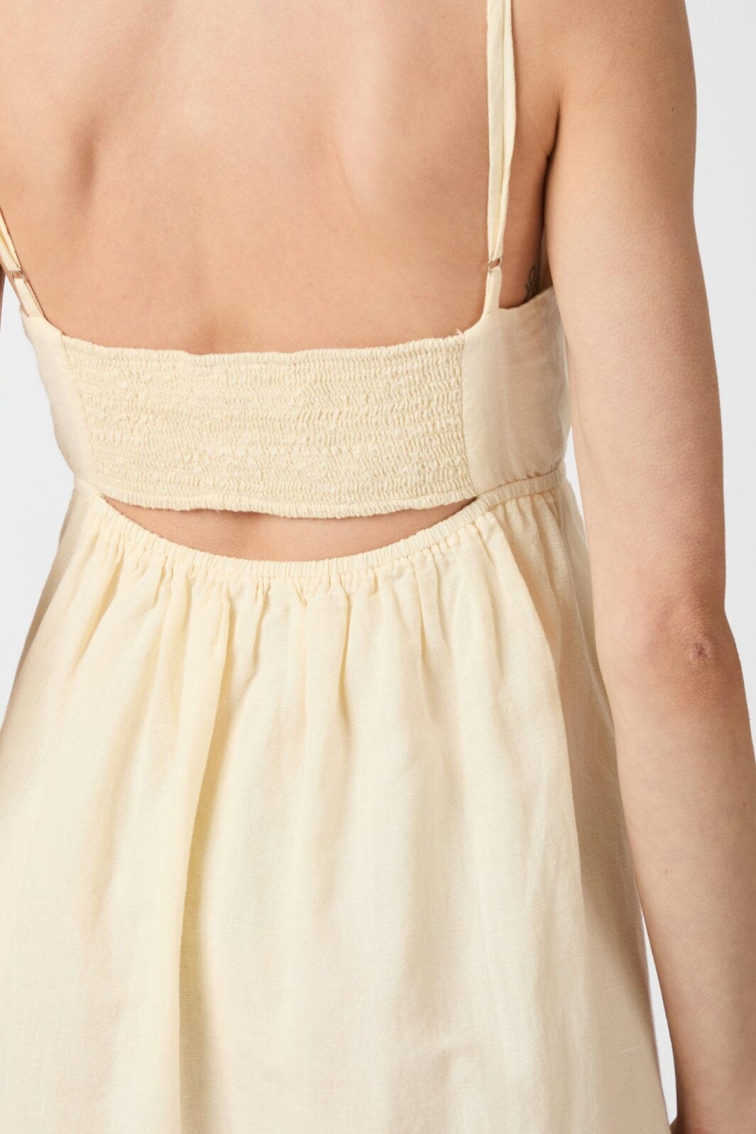 Neo Noir - Savani Long Linen Dress 165480 - 191 - Light Yellow