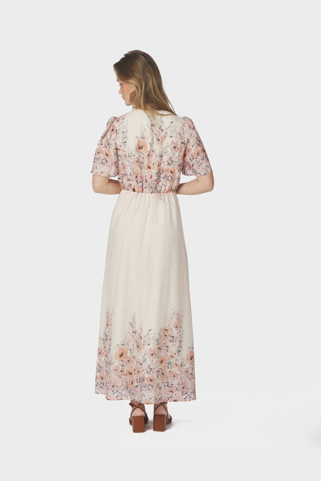 Neo Noir - Serna Flower Print Dress 166177 - 679 - Burned Powder