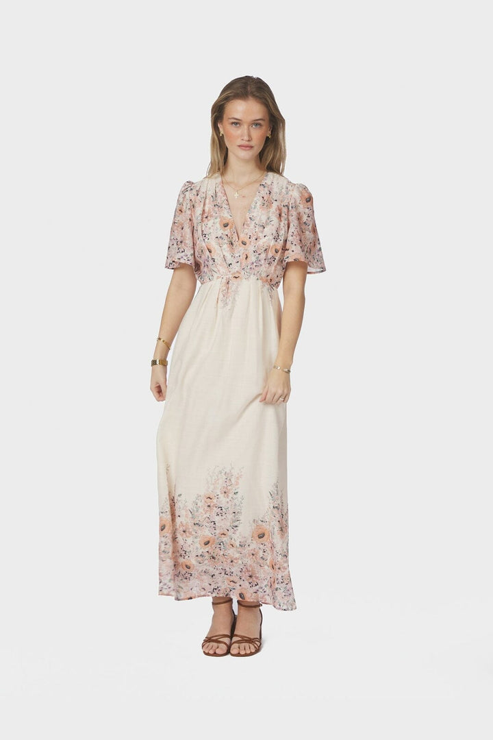 Neo Noir - Serna Flower Print Dress 166177 - 679 - Burned Powder