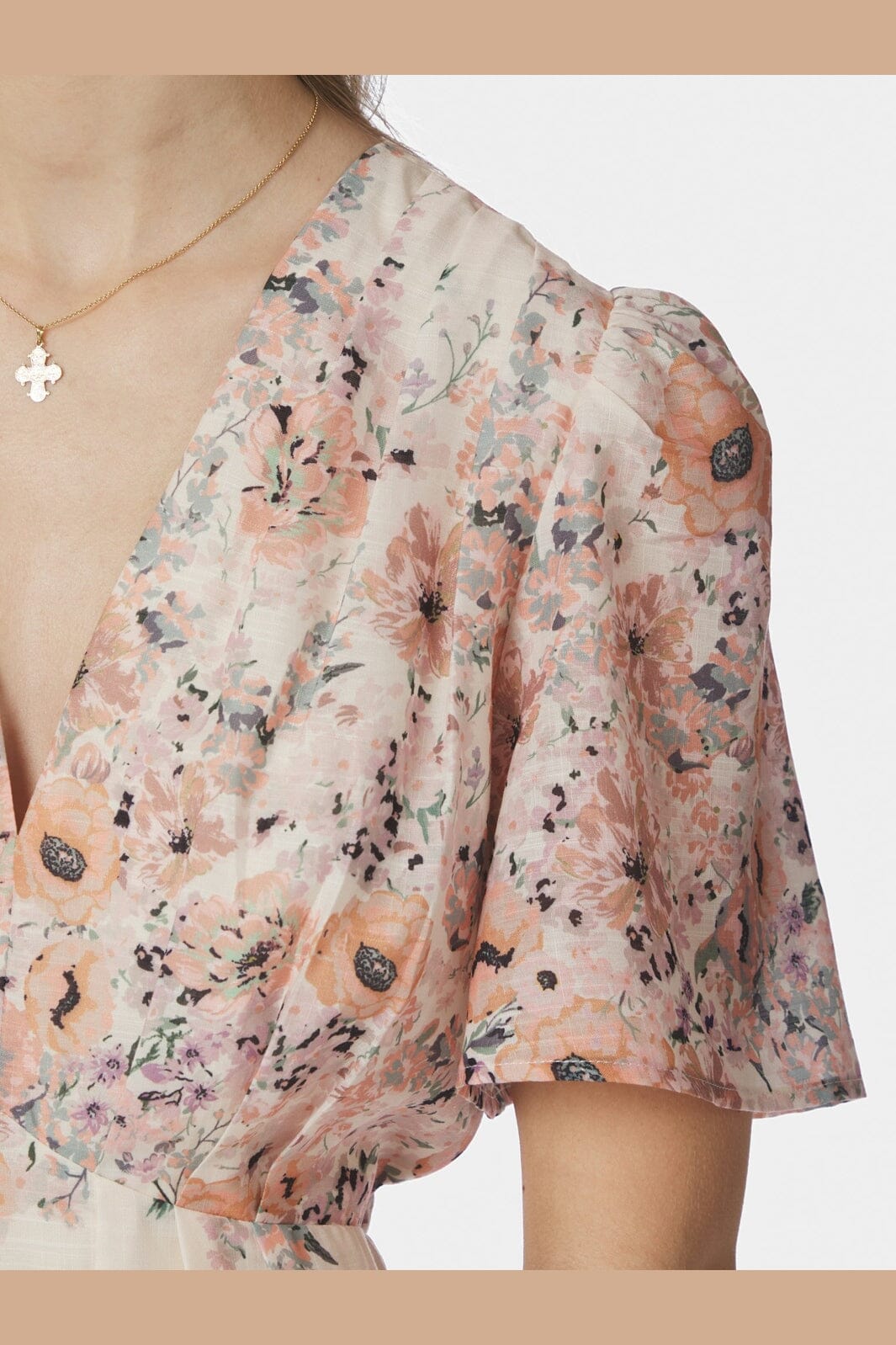 Neo Noir - Serna Flower Print Dress 166177 - 679 - Burned Powder