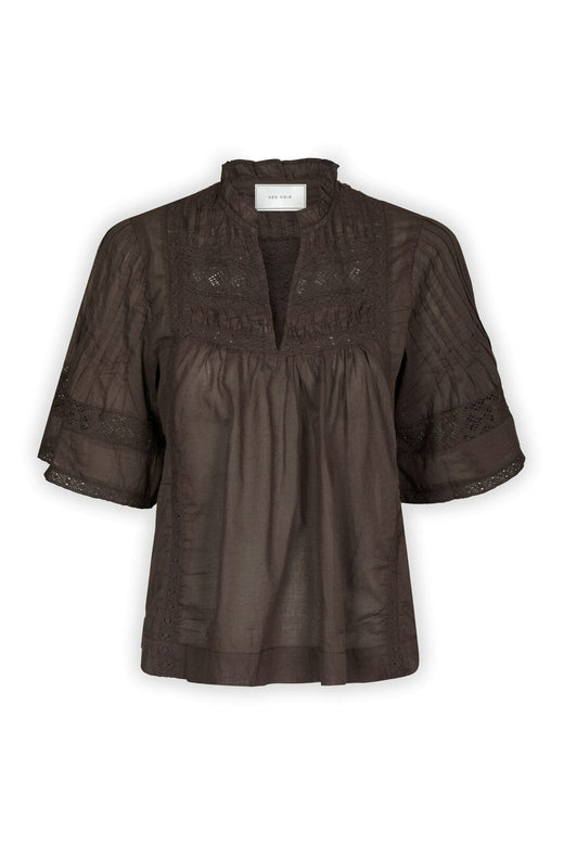Neo Noir - Siama S Voile Blouse 164703 - 676 - Dark Brown