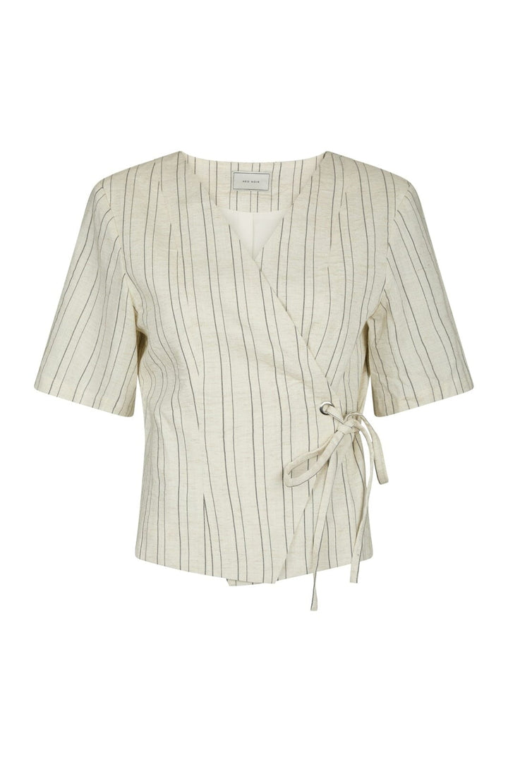 Neo Noir - Simmo Stripe Eyelet Blouse 167886 - 121 - Off White