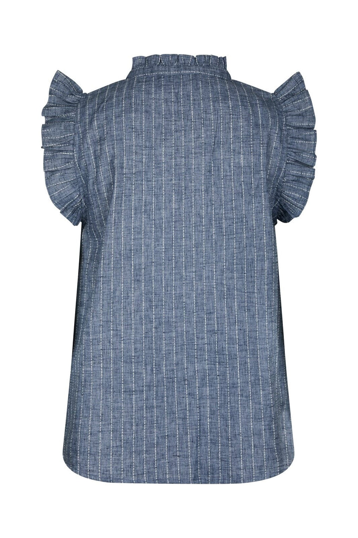 Neo Noir - Siona Emb Stripe Top 168373 - 140 - Blue