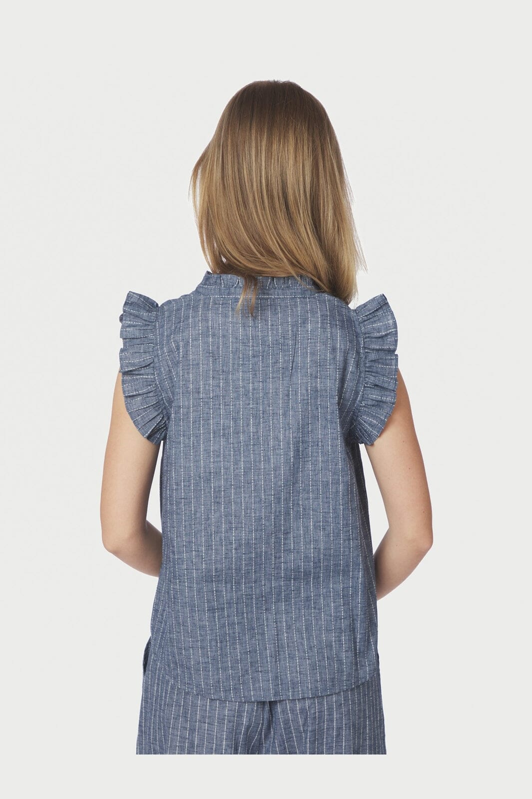 Neo Noir - Siona Emb Stripe Top 168373 - 140 - Blue