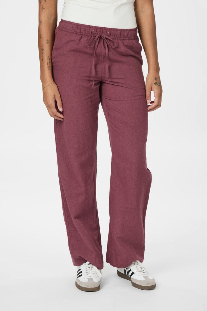 Neo Noir - Sonar Linen Pants 158949 - 393 - Dark Rose