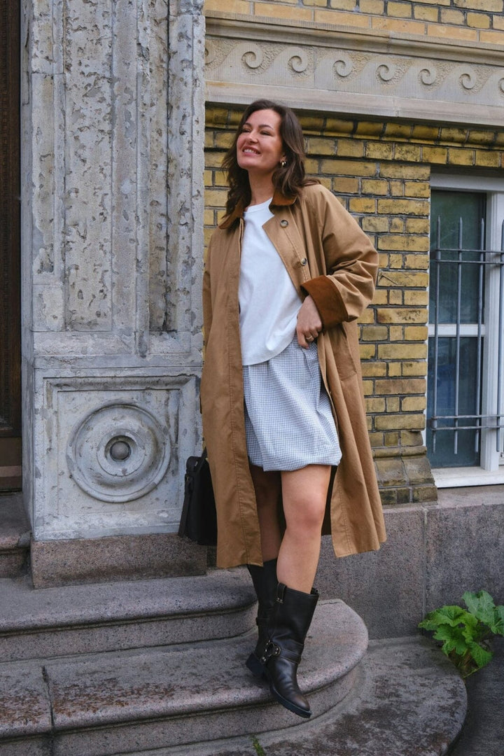 Neo Noir - Stela Small Check Skirt 165421 - 122 - Creme Nederdele 