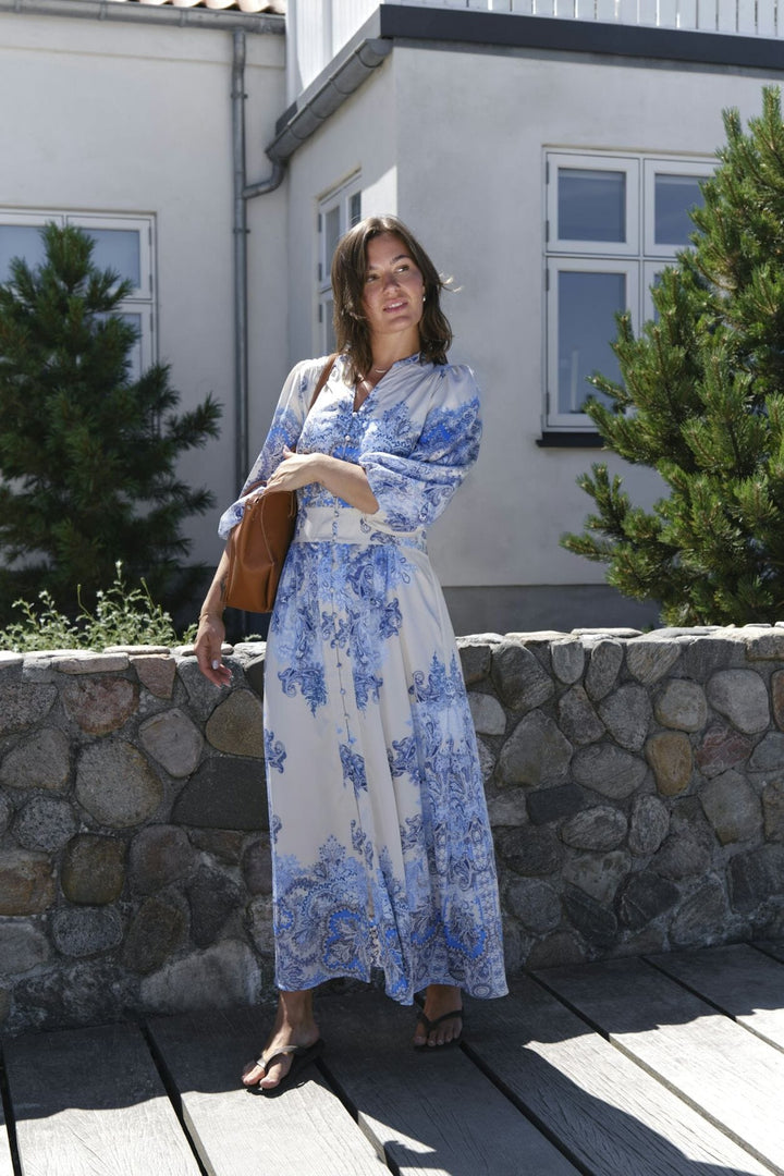 Neo Noir - Stellar Artist Paisley Dress 165339 - 510 - Powder Blue Kjoler 