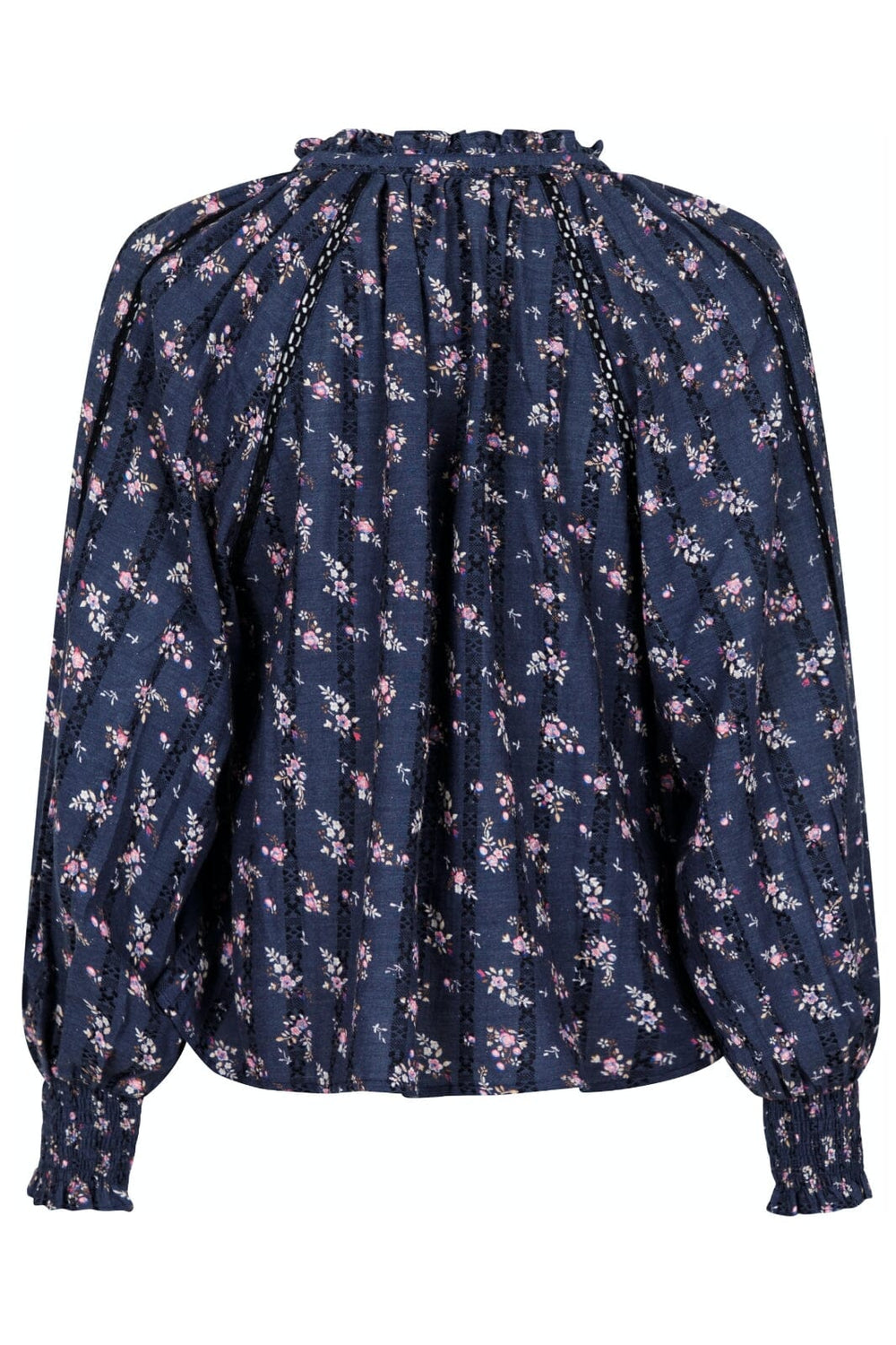 Neo Noir - Stimma Delicate Floral Blouse - Dusty Navy Bluser 