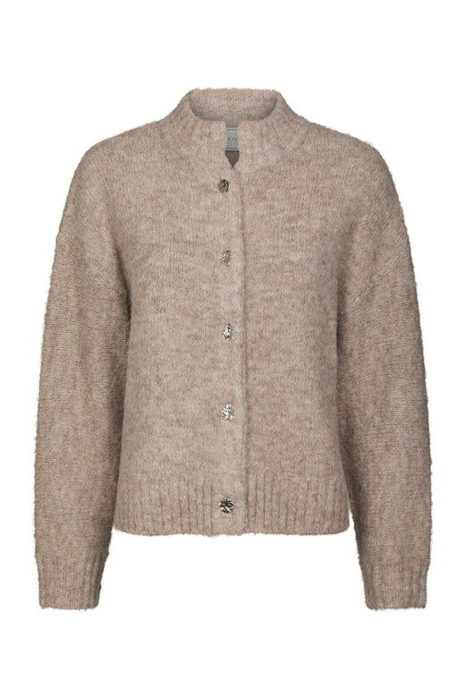 Neo Noir - Taura Fluffy Knit Cardigan 165103 - 976 - Beige Melange