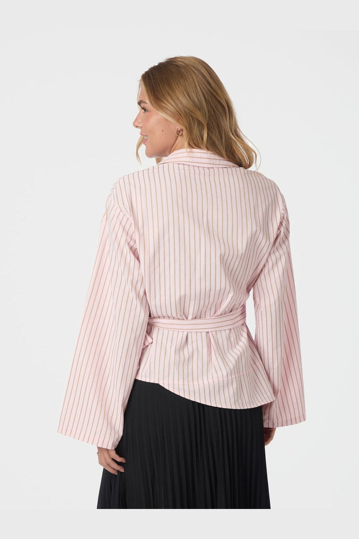 Neo Noir - Tifuna Stripe Wrap Shirt 167535 - 754 - Light Pink