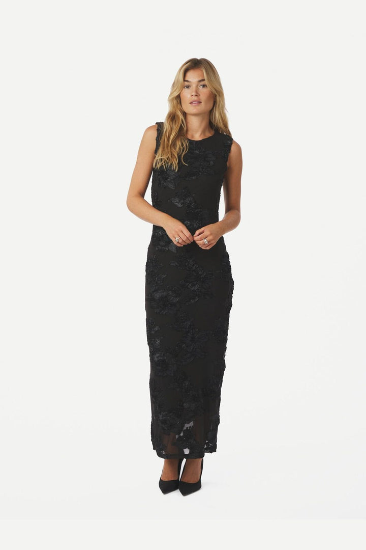 Neo Noir - Tiranna Big Flower Mesh Dress 166824 - 100 - Black