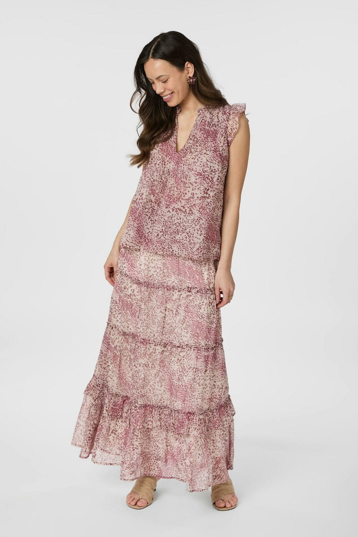 Neo Noir - Todo Blur Graphic Skirt 166060 - 823 - Evening Rose