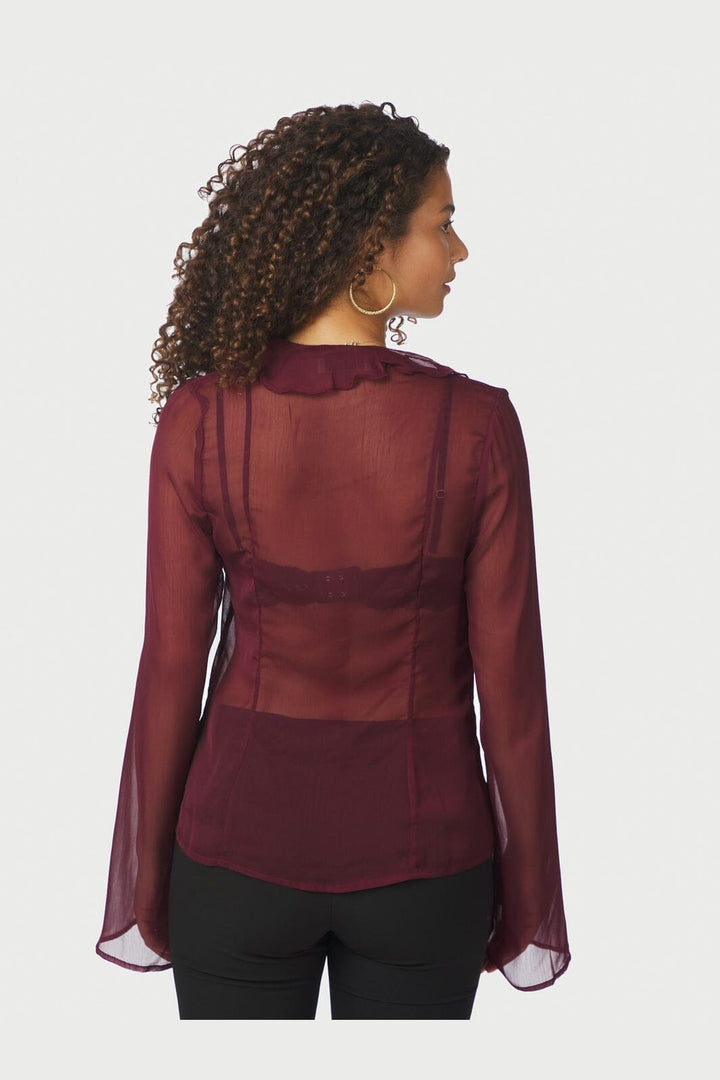 Neo Noir - Valappa Chiffon Blouse 166668 - 682 - Wine