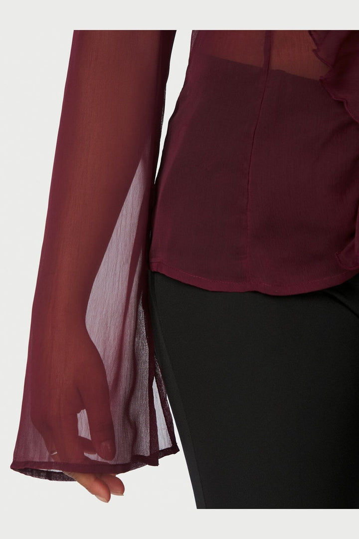 Neo Noir - Valappa Chiffon Blouse 166668 - 682 - Wine