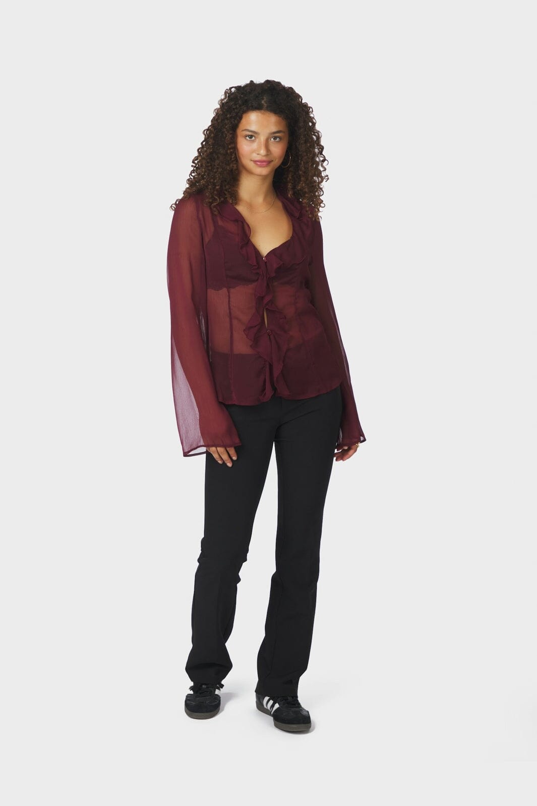 Neo Noir - Valappa Chiffon Blouse 166668 - 682 - Wine