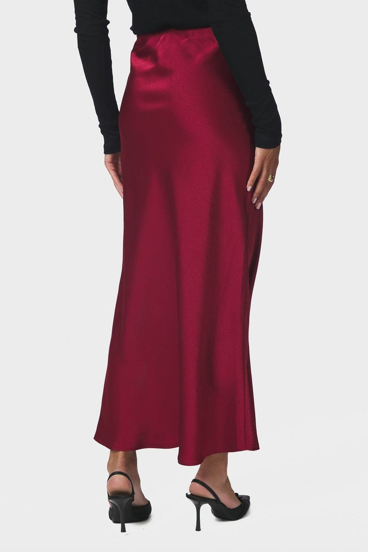 Neo Noir - Vicky Heavy Sateen Skirt 159588 - 321 - Dark Red