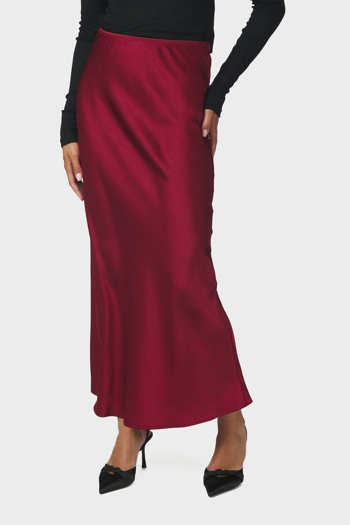 Neo Noir - Vicky Heavy Sateen Skirt 159588 - 321 - Dark Red