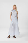 Yara Stripe Long Nederdel - Light Blue main image 0