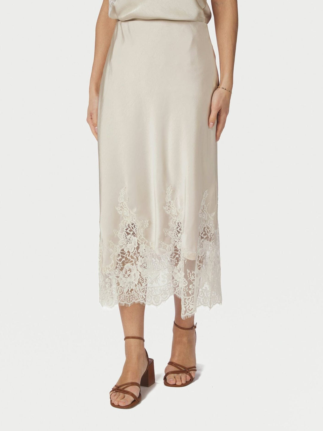 Neo Noir - Yelina Heavy Sateen Skirt 169332 - 720 - Champagne Nederdele 