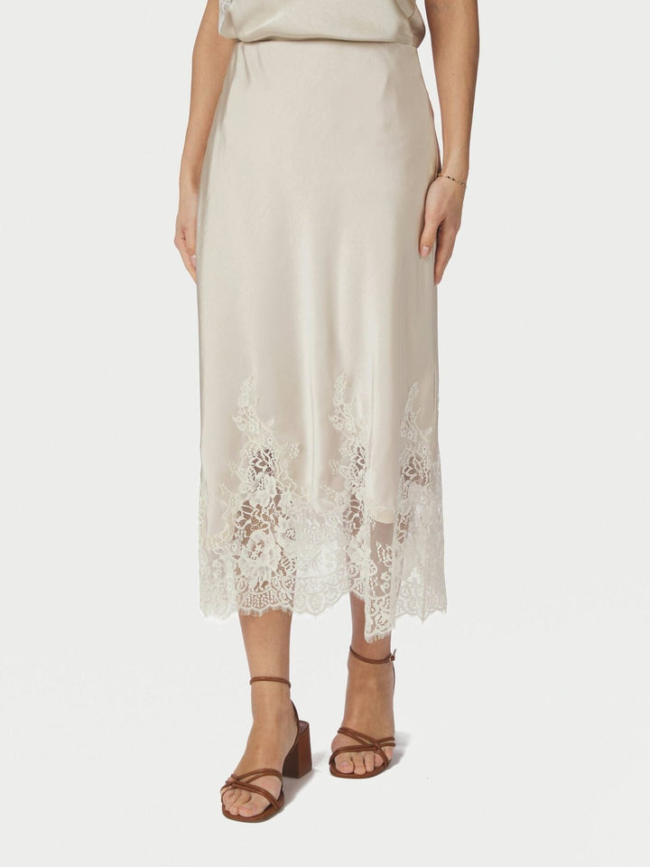 Neo Noir - Yelina Heavy Sateen Skirt 169332 - 720 - Champagne Nederdele 