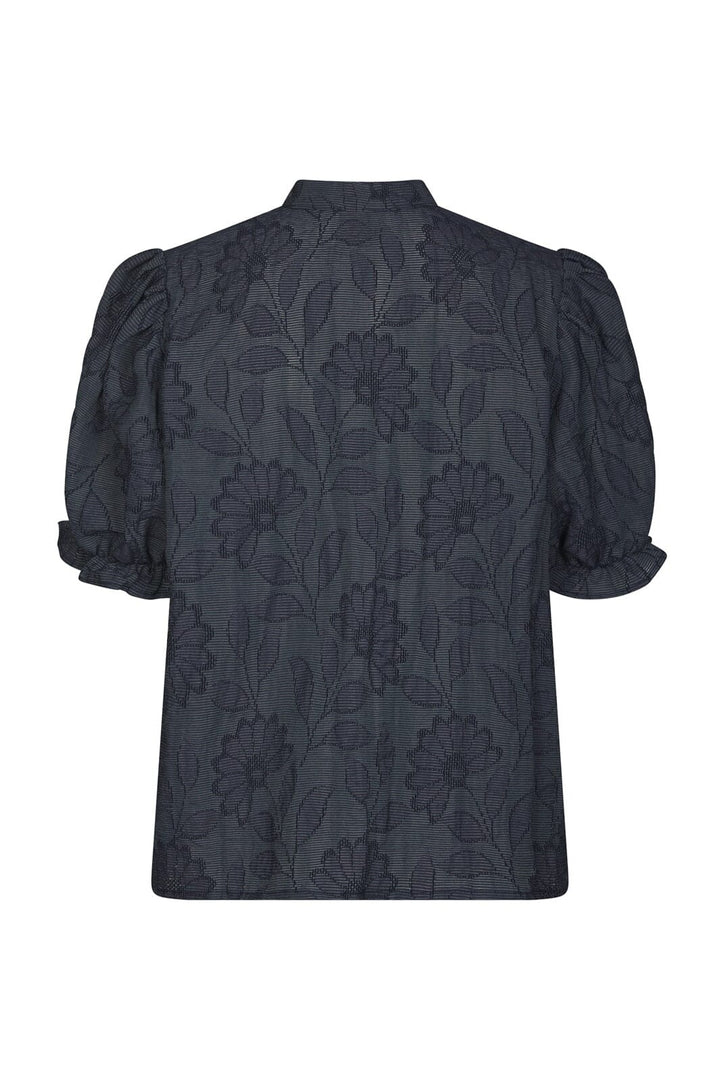 Neo Noir - Zika Flower Stripe Blouse 168493 - 534 - Dark Blue