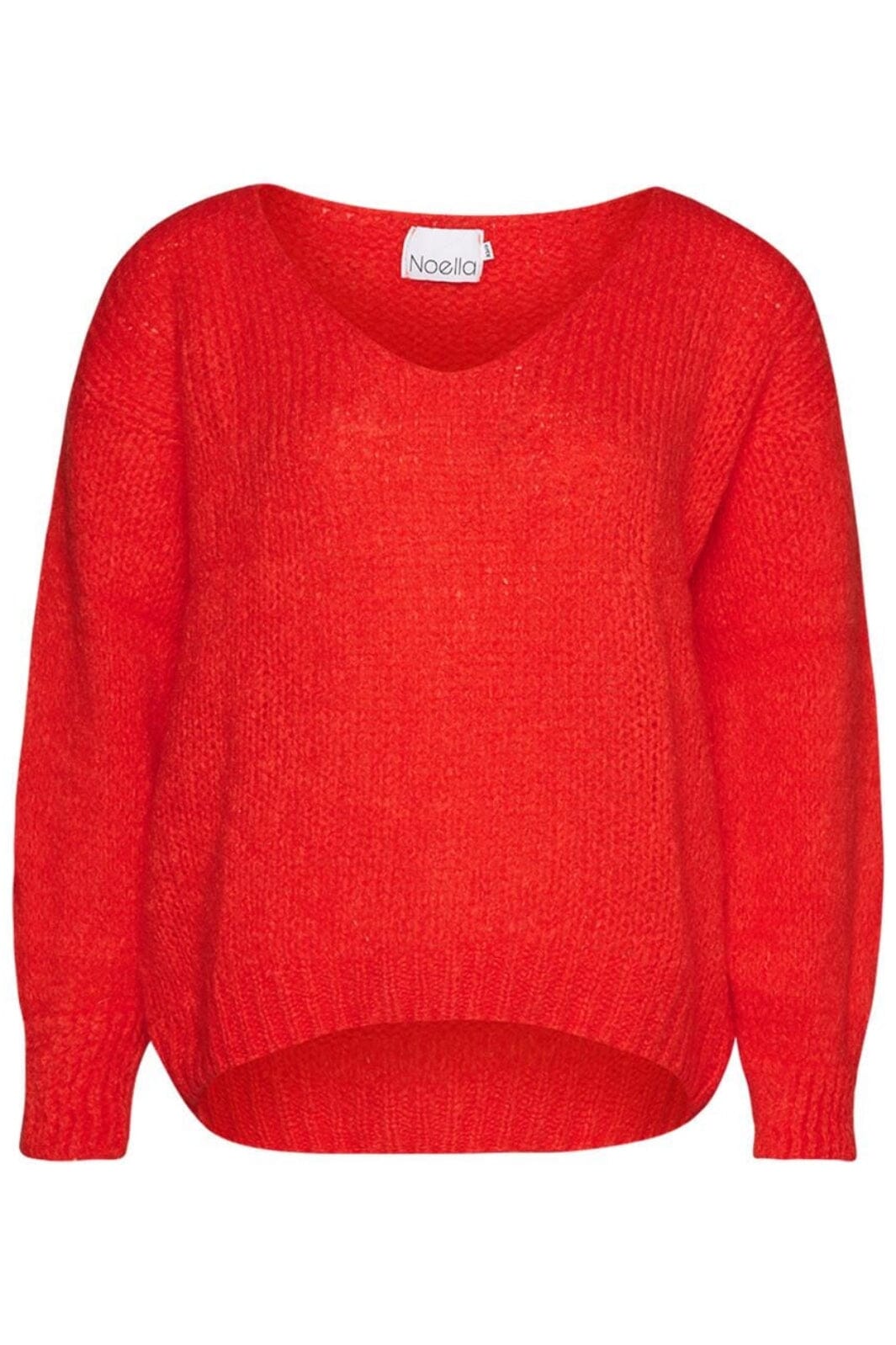 Noella - Fora Knit V-Neck Sweater - 014 Red Strikbluser 