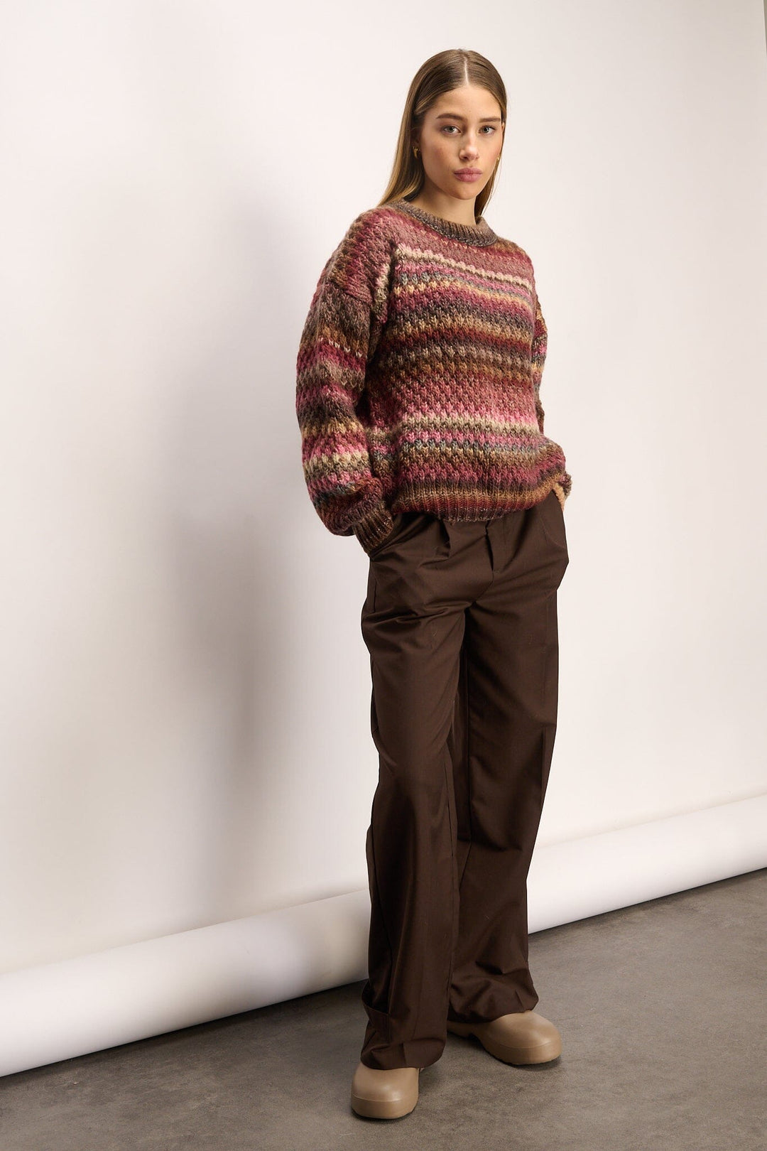 Noella - Gio Knit Sweater - 1047 Rust Mix Strikbluser 
