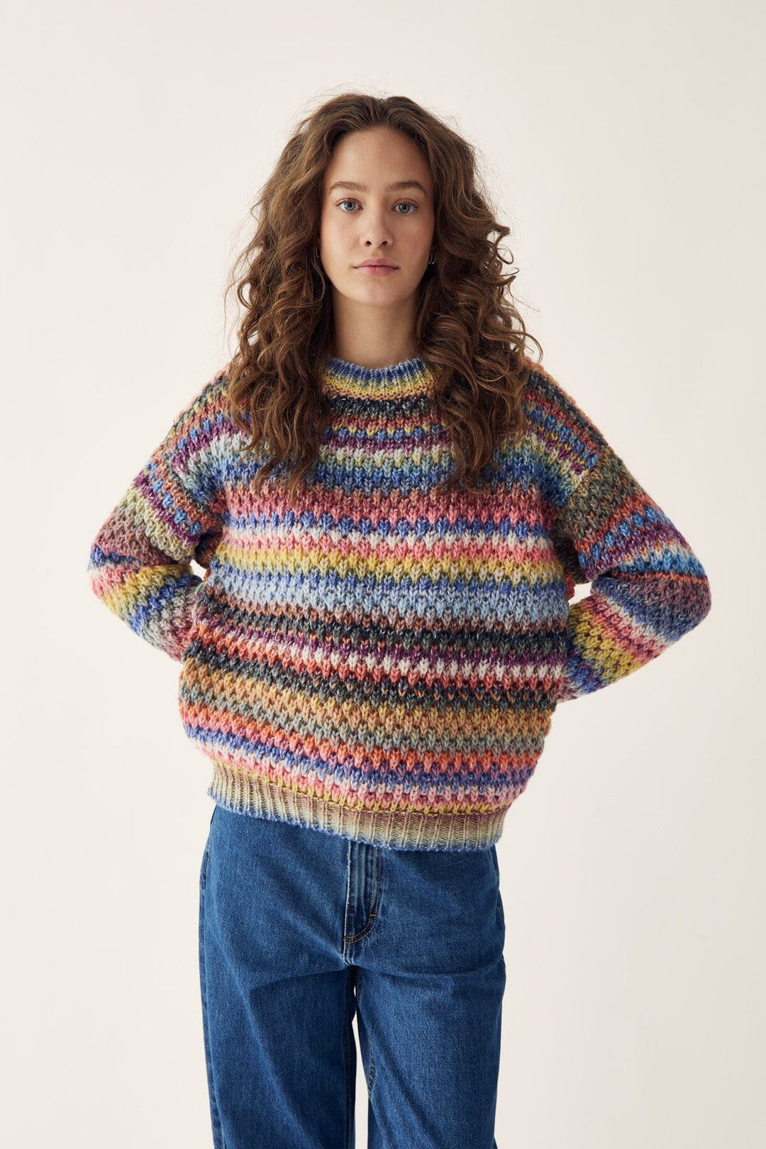 Noella - Gio Sweater - Multi Mix Strikbluser 