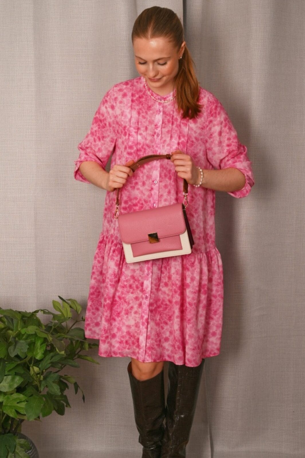 Noella - Imogene Dress - 1057 Trudy Pink Print Kjoler 