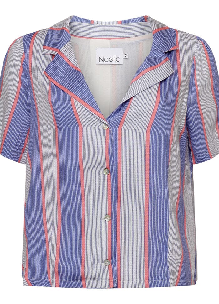 Noella - Jan Shirt Viscose - 554 Blue/Blush Stripe Skjorter 