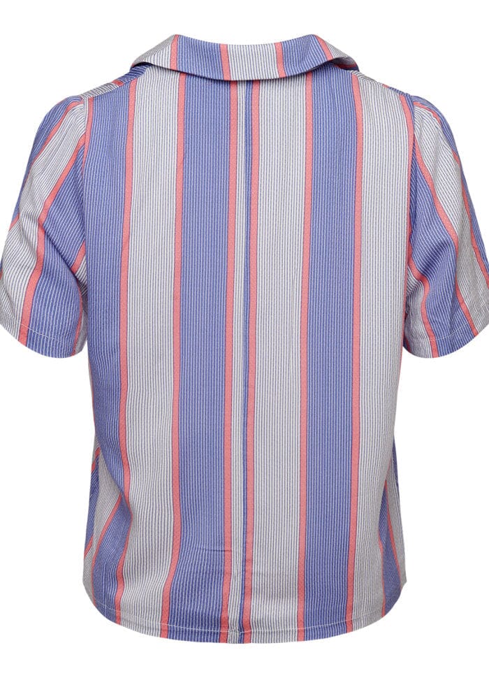 Noella - Jan Shirt Viscose - 554 Blue/Blush Stripe Skjorter 