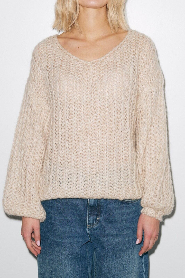 Noella - Joseph Knit Sweater - 023 Beige Strikbluser 