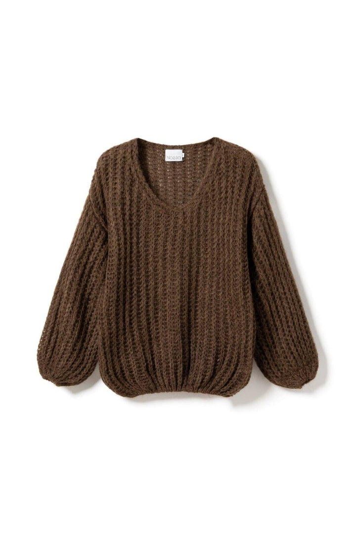 Noella - Joseph Knit Sweater - 1286 Chocolate Melange Strikbluser 