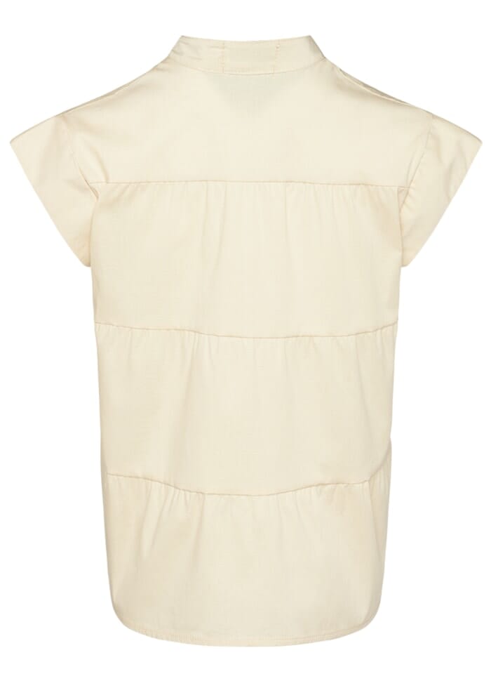 Noella - Kiki Ss Pearl Shirt Cotton Poplin - Beige Skjorter 