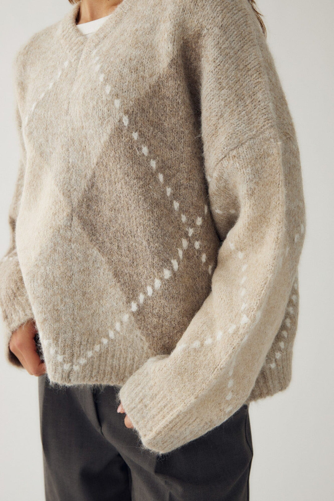 Noella - Lai Knit 14670001 - 650 - Beige Mix Strikbluser 