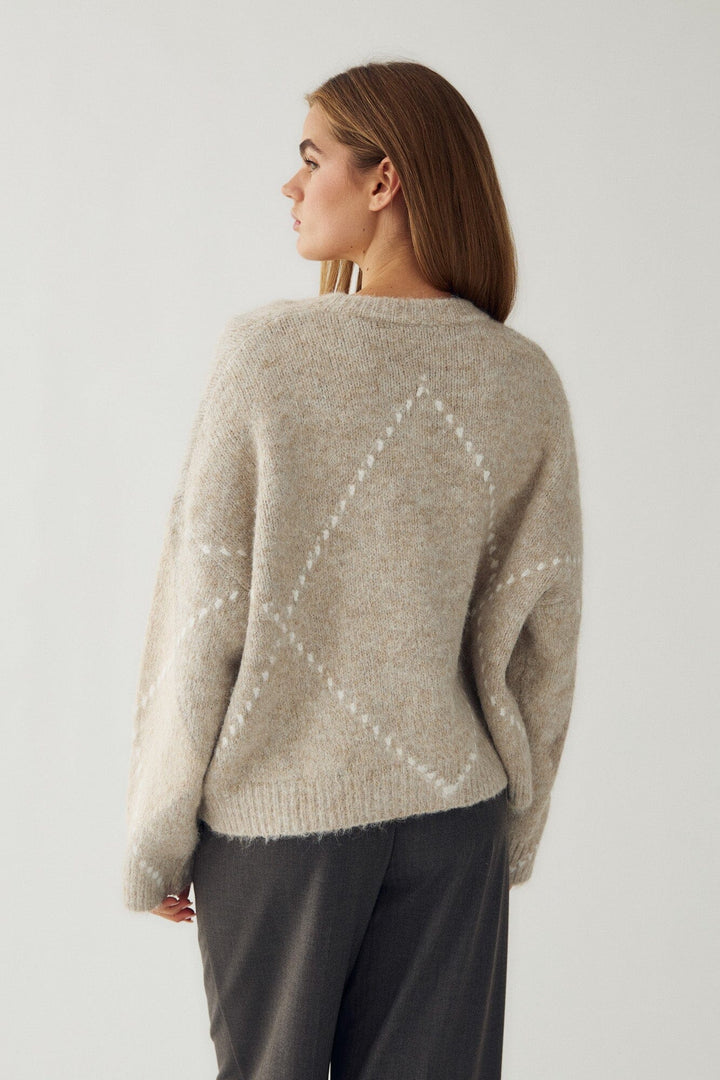 Noella - Lai Knit 14670001 - 650 - Beige Mix Strikbluser 