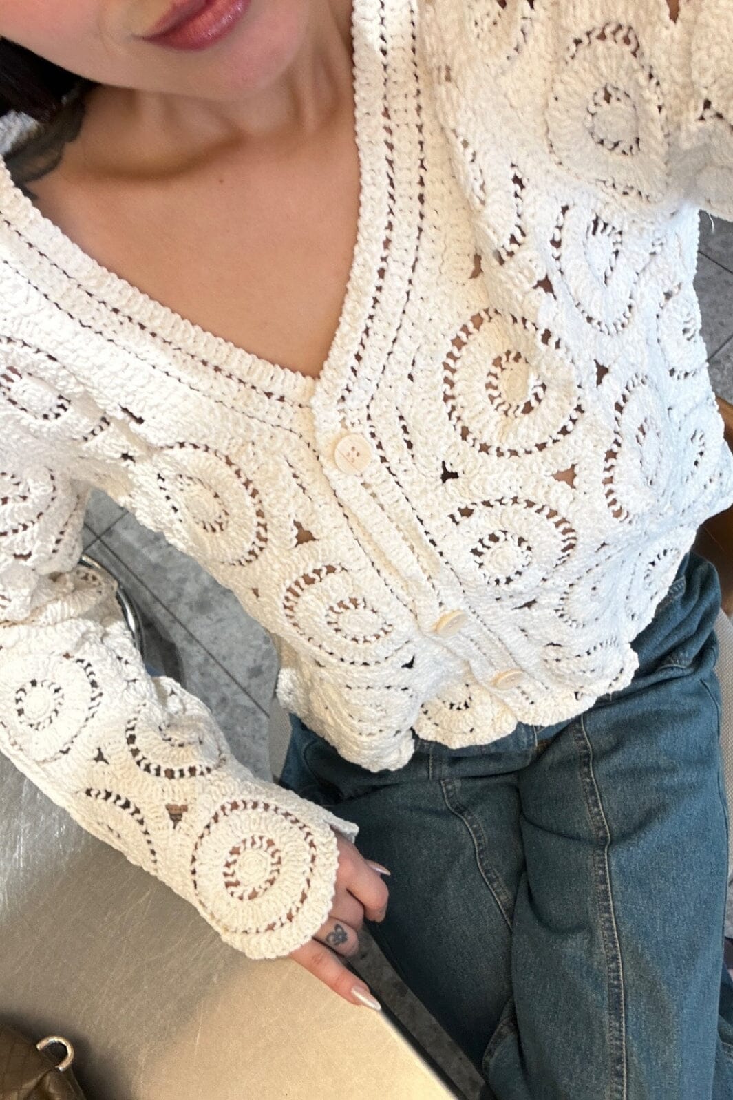 Noella - Leontine Knit 14680001 - 974 - Ivory Strikbluser 