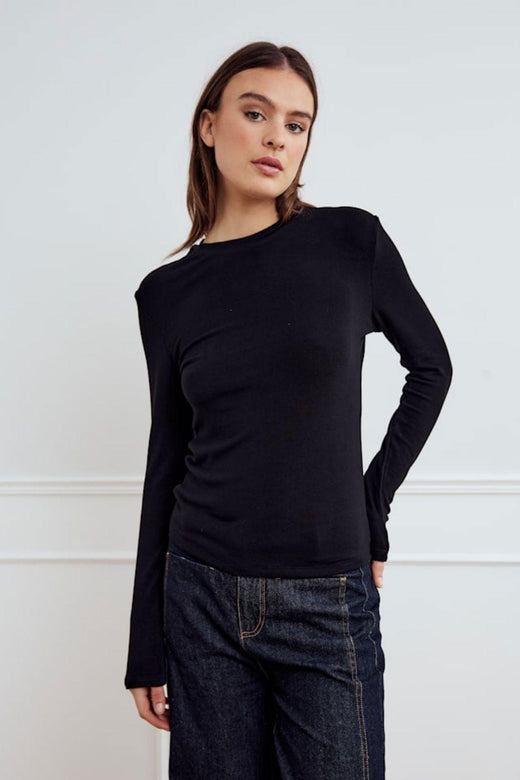 Noella - Lidie Ls Top 14090001 - 004 - Black T-shirts 